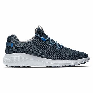 Men's Footjoy Flex Coastal Spikeless Golf Shoes Navy/Blue NZ-548479